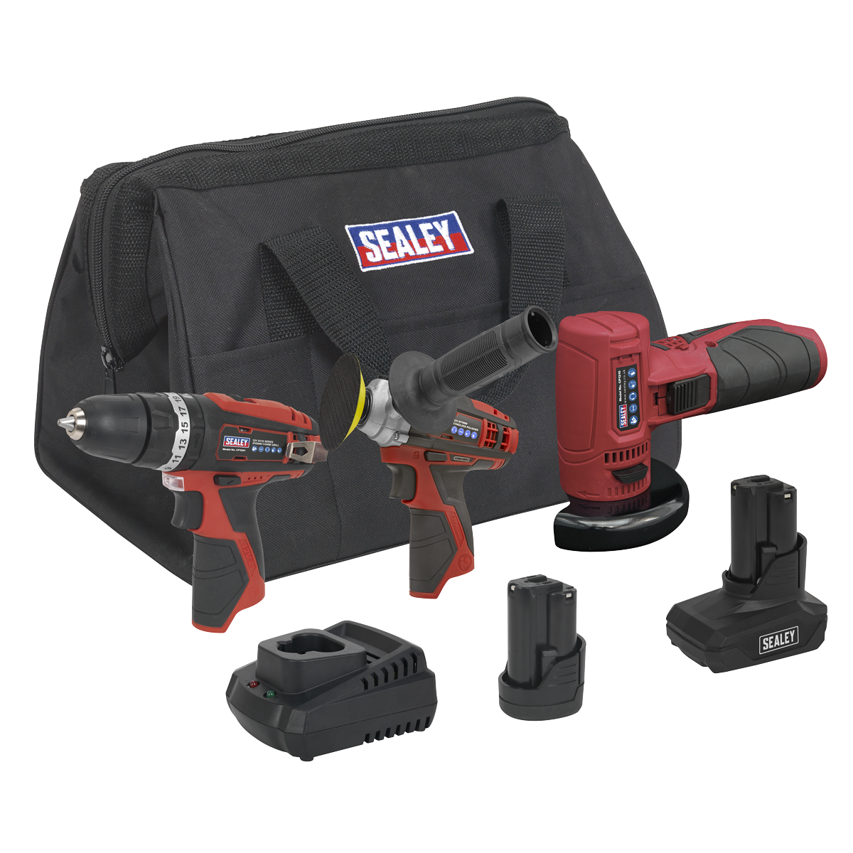 3 x SV12 Series Cordless Power Tool Kit 12V - 2 Batteries CP1200COMBO7