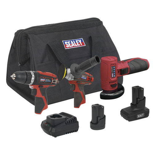 3 x SV12 Series Cordless Power Tool Kit 12V - 2 Batteries CP1200COMBO7