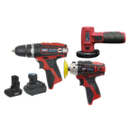 3 x SV12 Series Cordless Power Tool Kit 12V - 2 Batteries CP1200COMBO7