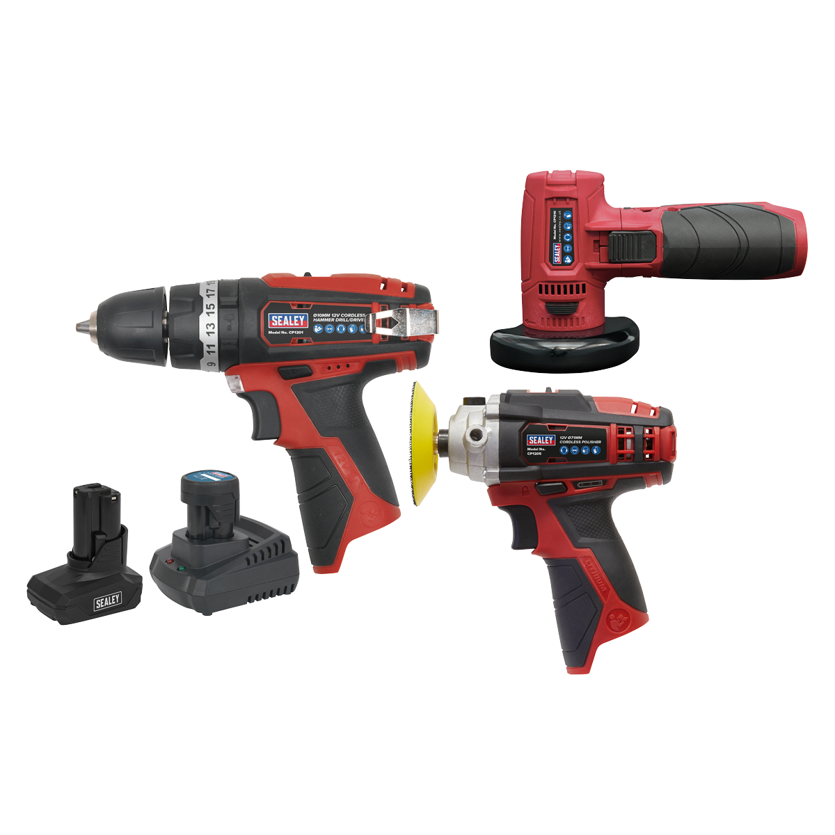 3 x SV12 Series Cordless Power Tool Kit 12V - 2 Batteries CP1200COMBO7