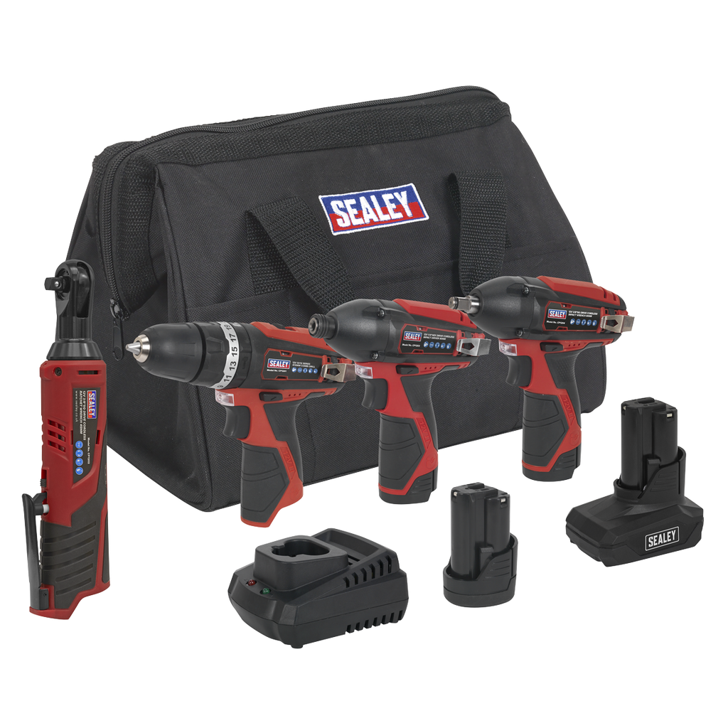4 x SV12 Series Cordless Power Tool Kit 12V - 2 Batteries CP1200COMBO