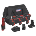 4 x SV12 Series Cordless Power Tool Kit 12V - 2 Batteries CP1200COMBO
