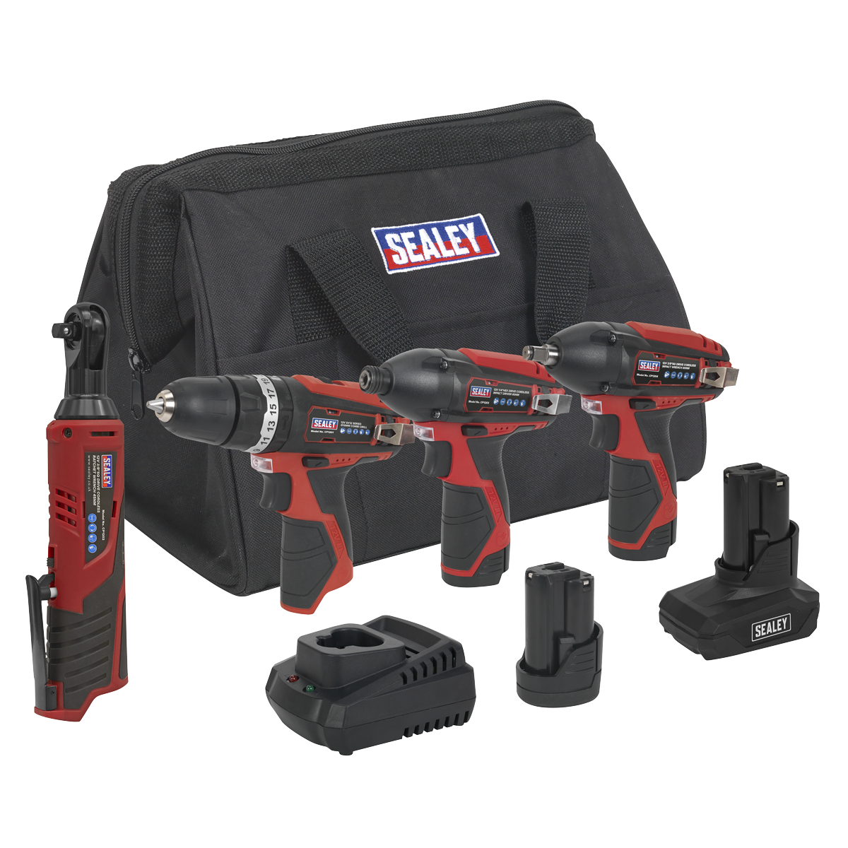 4 x SV12 Series Cordless Power Tool Kit 12V - 2 Batteries CP1200COMBO