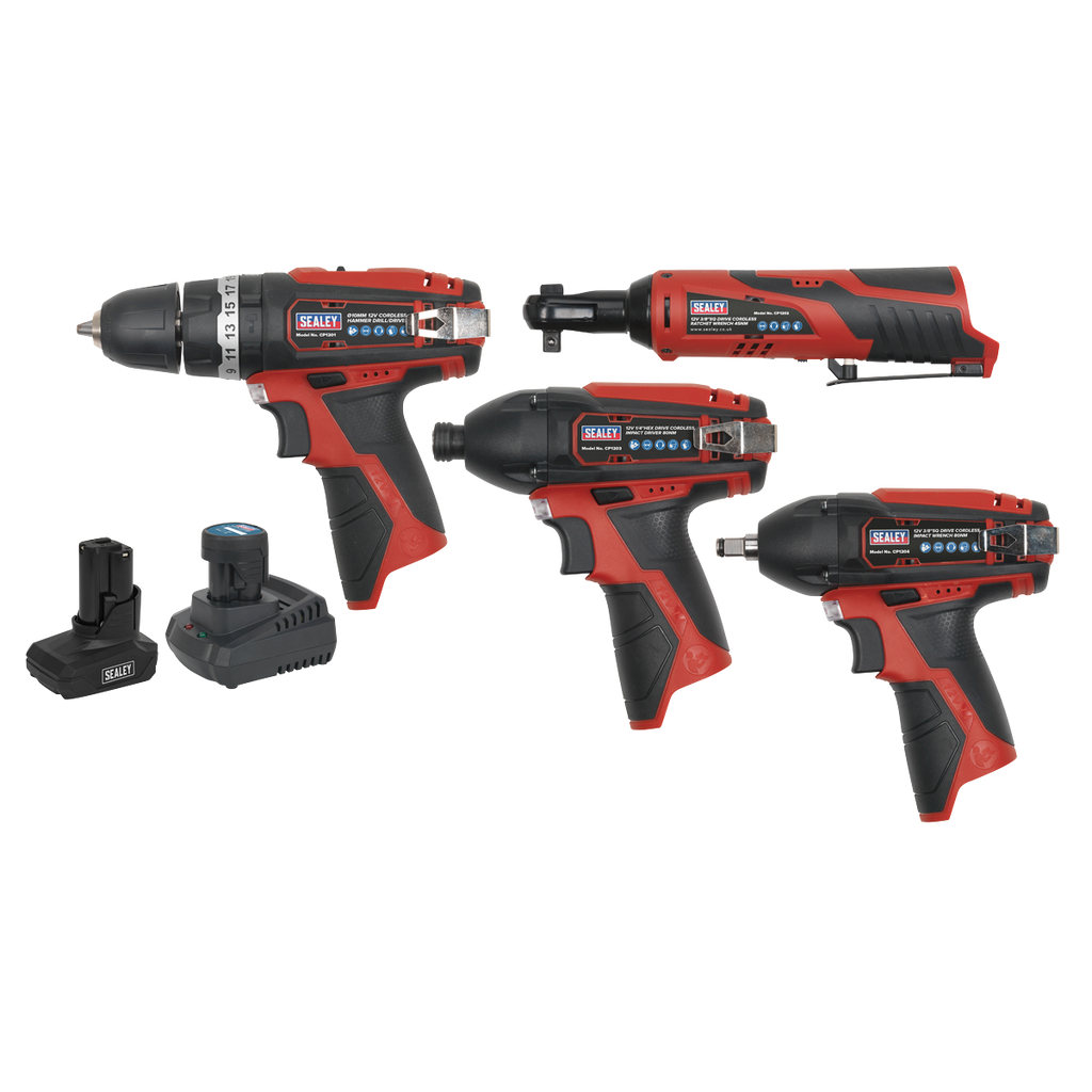 4 x SV12 Series Cordless Power Tool Kit 12V - 2 Batteries CP1200COMBO