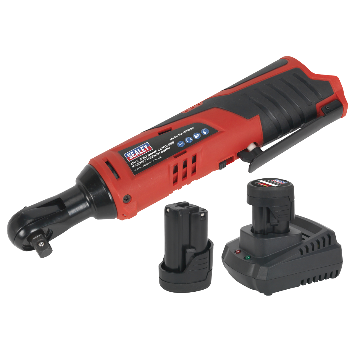 SV12 Series 3/8"Sq Drive Cordless Ratchet Wrench Kit 12V 2Ah - 2 Batteries CP1202KIT