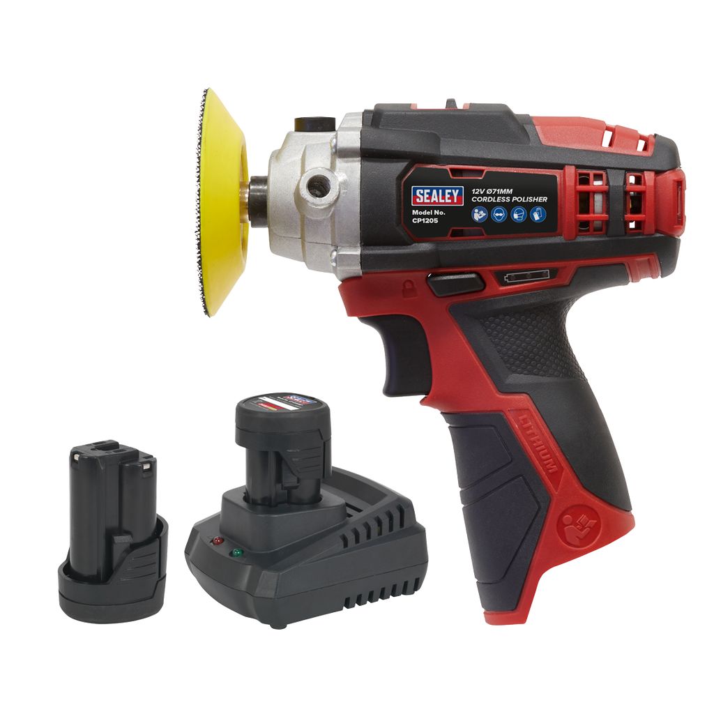 SV12 Series 71mm Cordless Polisher Kit 12V 2Ah - 2 Batteries CP1205KIT