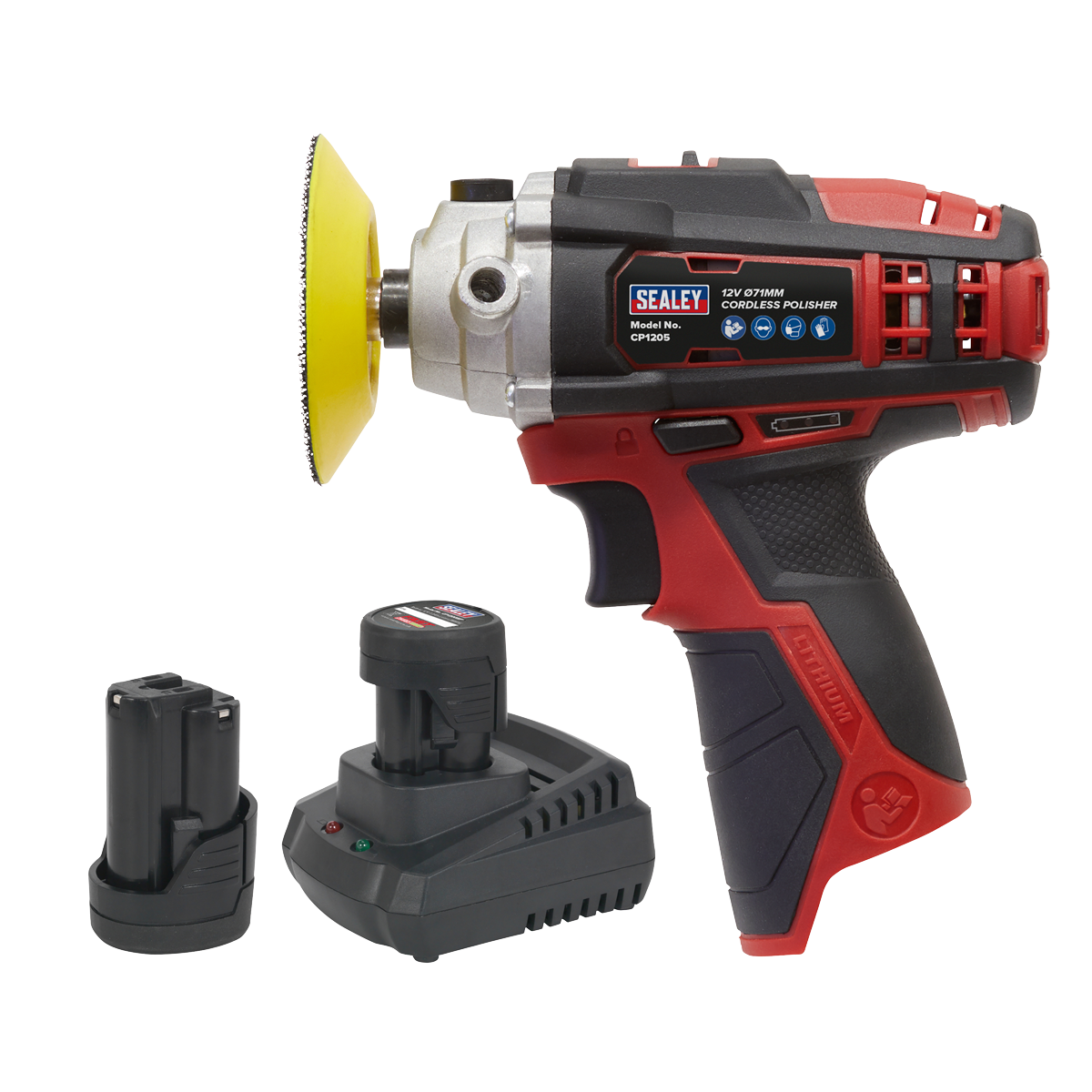 SV12 Series 71mm Cordless Polisher Kit 12V 2Ah - 2 Batteries CP1205KIT