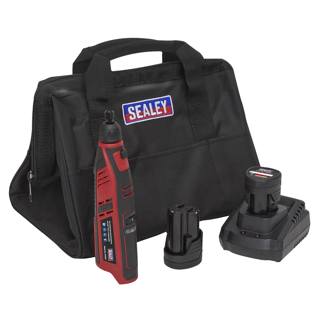 SV12 Series Cordless Multipurpose Rotary Tool & Engraver Kit 49pc 12V 2Ah - 2 Batteries CP1207KIT