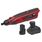 SV12 Series Cordless Multipurpose Rotary Tool & Engraver Kit 49pc 12V 2Ah - 2 Batteries CP1207KIT