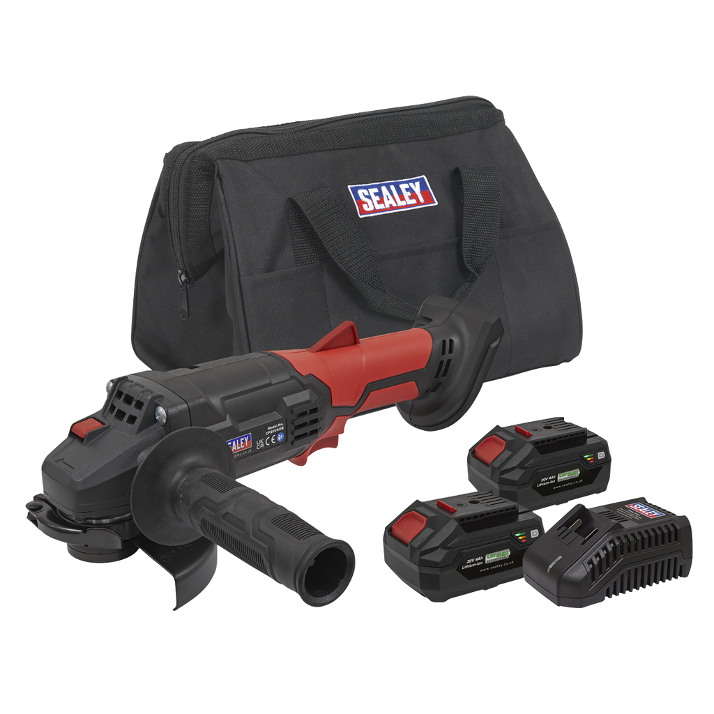SV20 Series 115mm Cordless Angle Grinder Kit 20V 4Ah - 2 Batteries CP20VAGBKIT