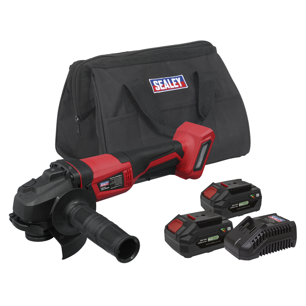 SV20 Series 115mm Cordless Angle Grinder Kit 20V 4Ah - 2 Batteries CP20VAGBKIT