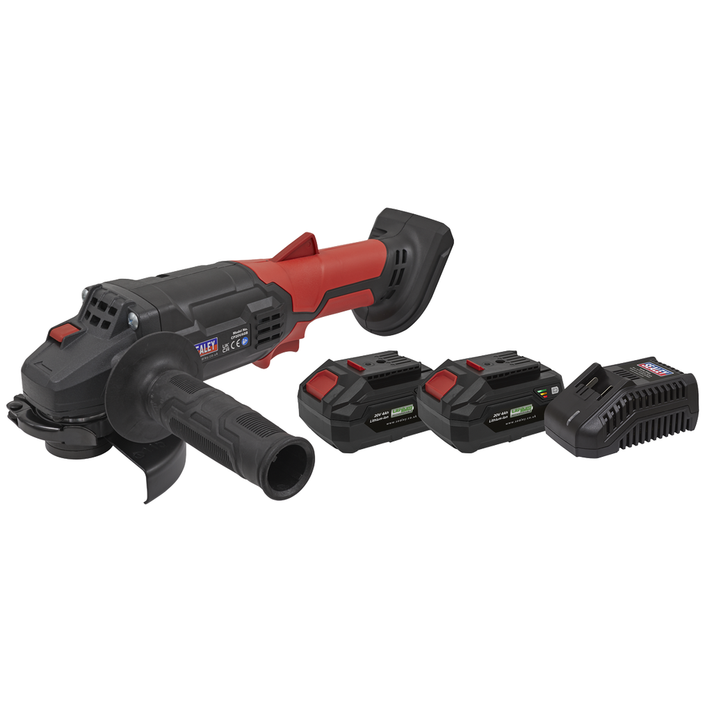 SV20 Series 115mm Cordless Angle Grinder Kit 20V 4Ah - 2 Batteries CP20VAGBKIT