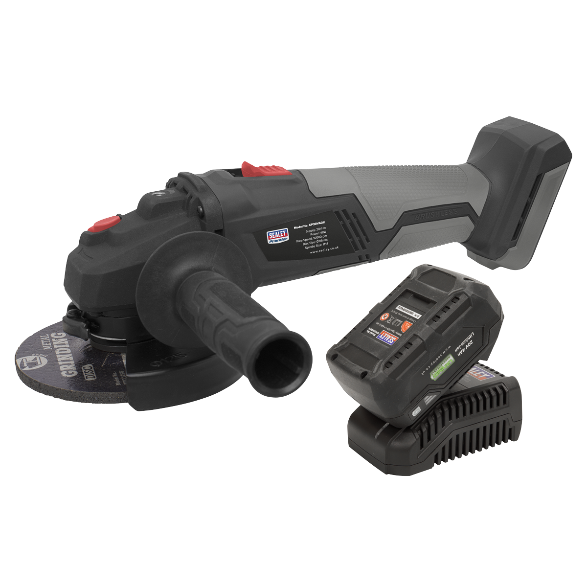 SV20 Series 115mm Brushless Cordless Angle Grinder Kit 20V 4Ah CP20VAGXKIT1