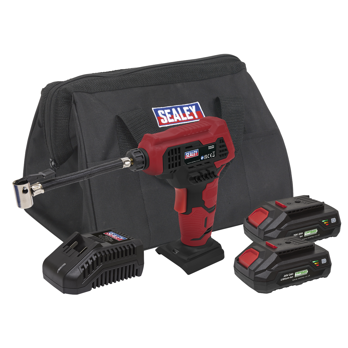 SV20 Series Cordless Tyre Inflator Kit 20V 2Ah - 2 Batteries & Euro Plug CP20VAPKITEU