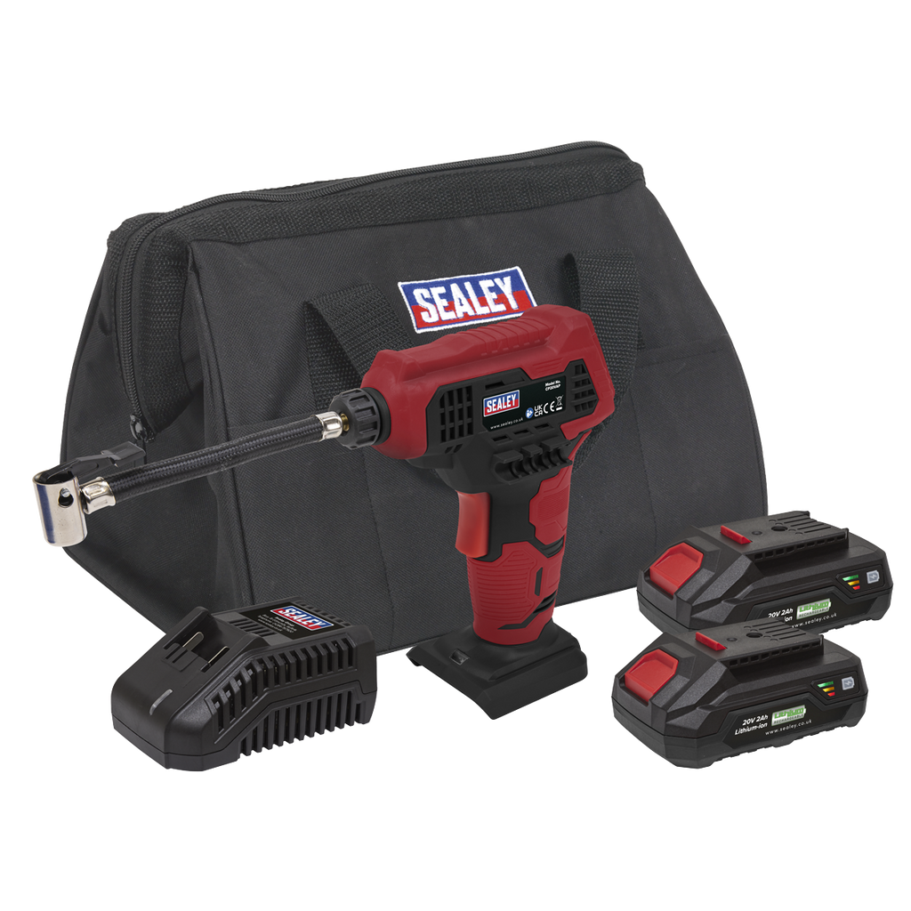 SV20 Series Cordless Tyre Inflator Kit 20V 2Ah - 2 Batteries CP20VAPKIT