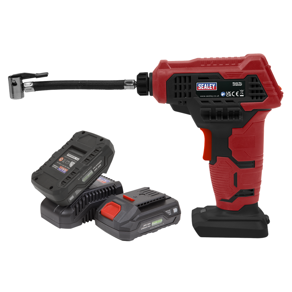 SV20 Series Cordless Tyre Inflator Kit 20V 2Ah - 2 Batteries CP20VAPKIT