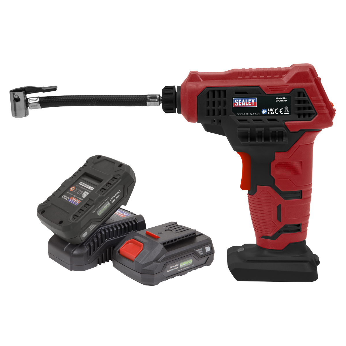 SV20 Series Cordless Tyre Inflator Kit 20V 2Ah - 2 Batteries CP20VAPKIT