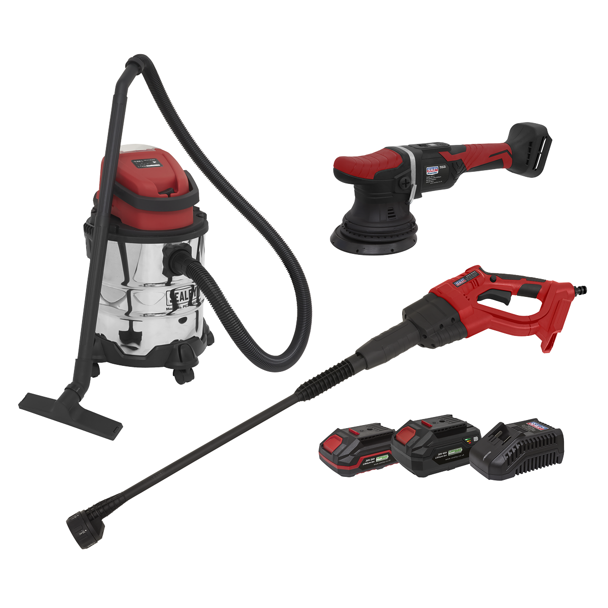 3 x SV20 Series Cordless Power Tool Car Valeting Kit 20V - 2 Batteries CP20VCOMBO10