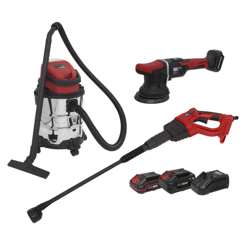 3 x SV20 Series Cordless Power Tool Car Valeting Kit 20V - 2 Batteries CP20VCOMBO10