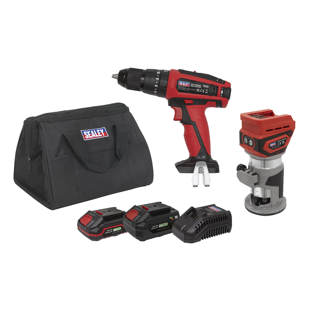 2 x SV20 Series Cordless Power Tool Kit 20V - 2 Batteries CP20VCOMBO12