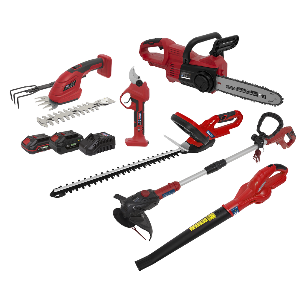 6 x SV20 Series Cordless Garden Power Tool Kit 20V - 2 Batteries CP20VCOMBO15