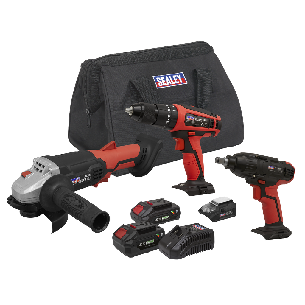 3 x SV20 Series Cordless Power Tool Kit 20V - 2 Batteries CP20VCOMBO1