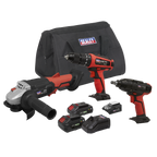 3 x SV20 Series Cordless Power Tool Kit 20V - 2 Batteries CP20VCOMBO1
