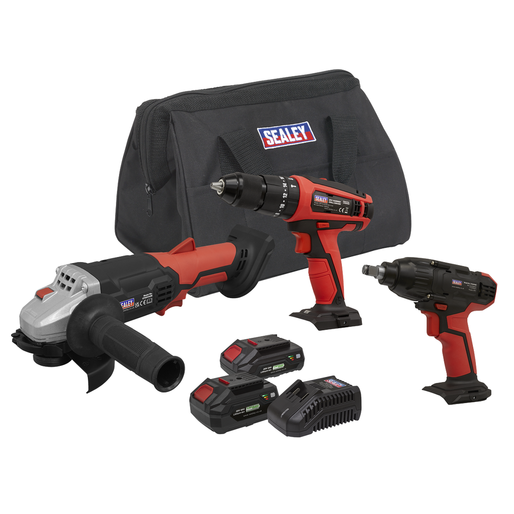 3 x SV20 Series Cordless Power Tool Kit 20V - 2 Batteries CP20VCOMBO1