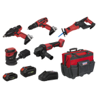 5 x SV20 Series Cordless Power Tool Kit 20V Euro Plug - 2 Batteries CP20VCOMBO2EU