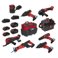8 x SV20 Series Cordless Power Tool Kit 20V Euro Plug - 4 Batteries CP20VCOMBO4EU