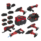 8 x SV20 Series Cordless Power Tool Kit 20V Euro Plug - 4 Batteries CP20VCOMBO4EU