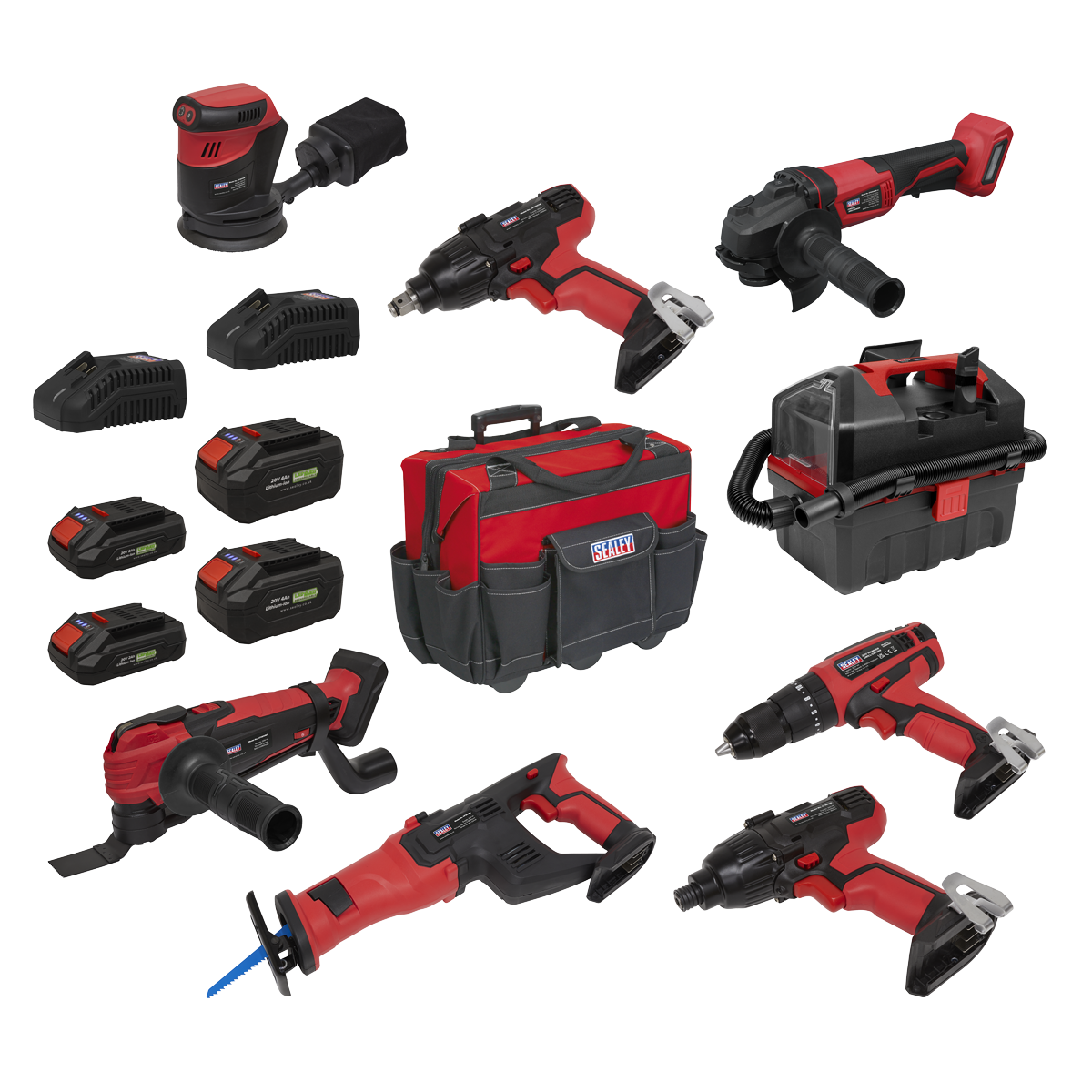 8 x SV20 Series Cordless Power Tool Kit 20V Euro Plug - 4 Batteries CP20VCOMBO4EU