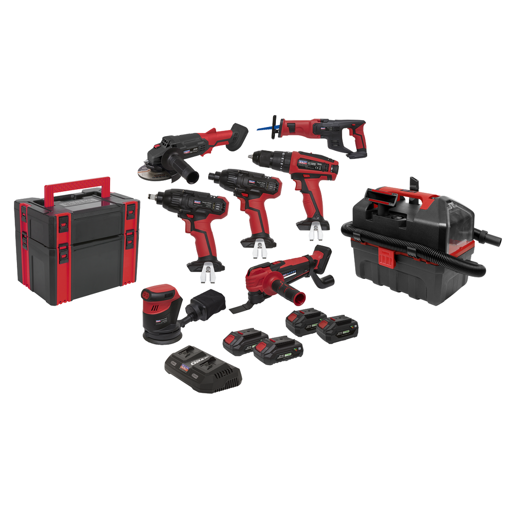 8 x SV20 Series Cordless Power Tool Kit 20V - 4 Batteries CP20VCOMBO4
