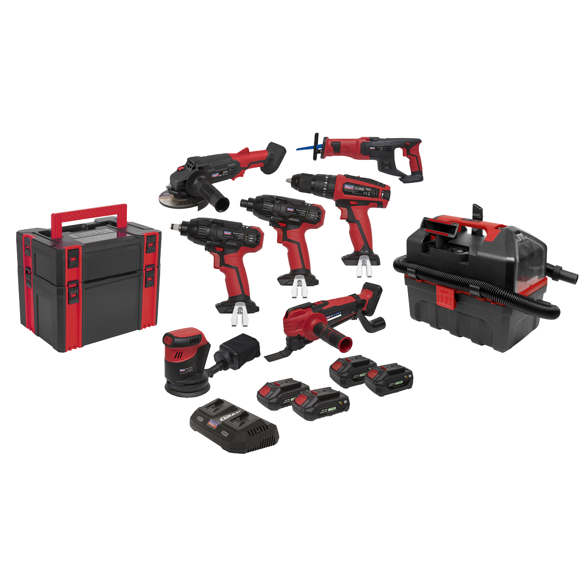 8 x SV20 Series Cordless Power Tool Kit 20V - 4 Batteries CP20VCOMBO4