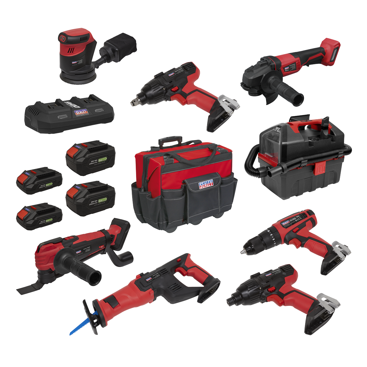 8 x SV20 Series Cordless Power Tool Kit 20V - 4 Batteries CP20VCOMBO4