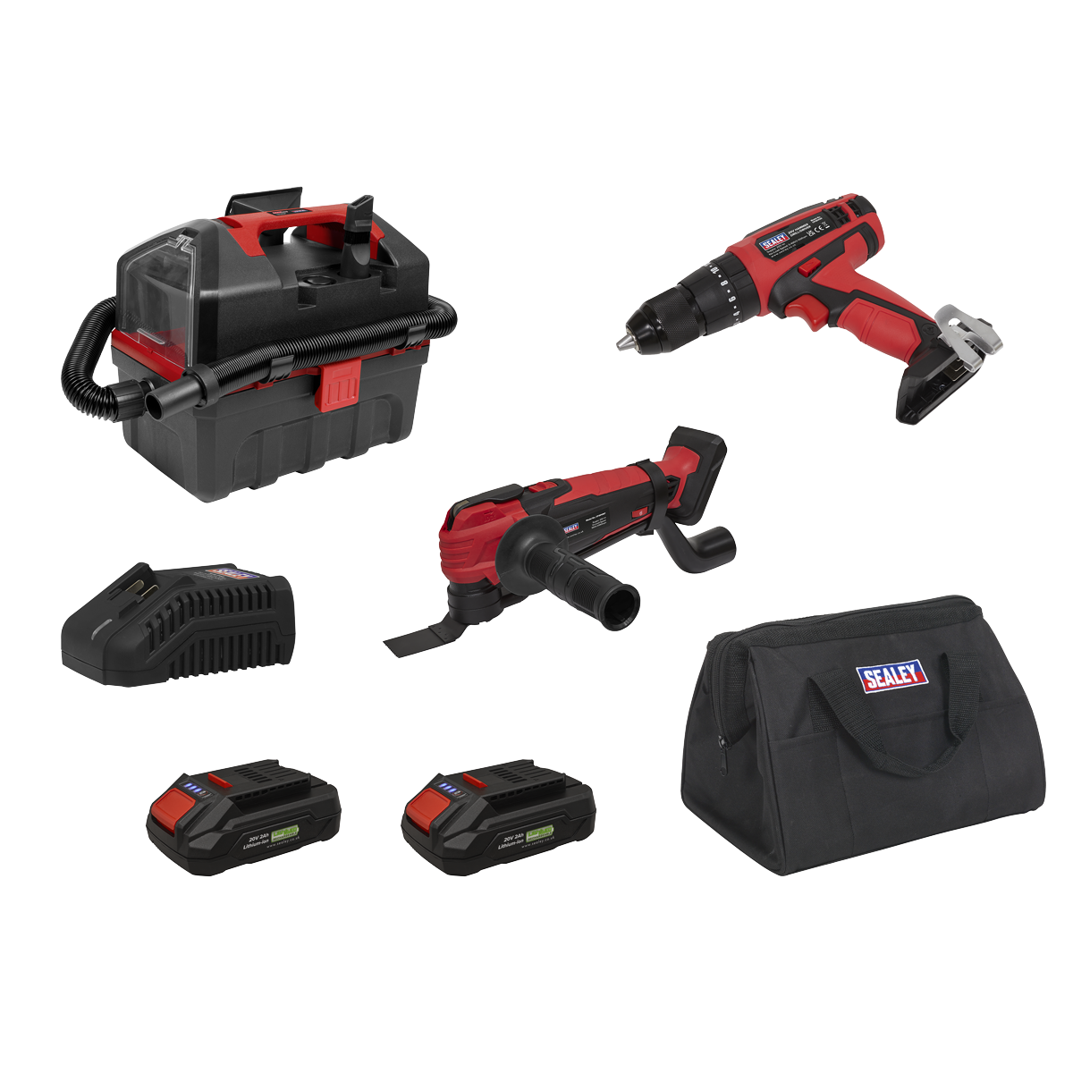 3 x SV20 Series Cordless Power Tool Vac Kit 20V Euro Plug - 2 Batteries CP20VCOMBO5EU