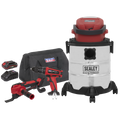 3 x SV20 Series Cordless Power Tool Vac Kit 20V - 2 Batteries CP20VCOMBO5