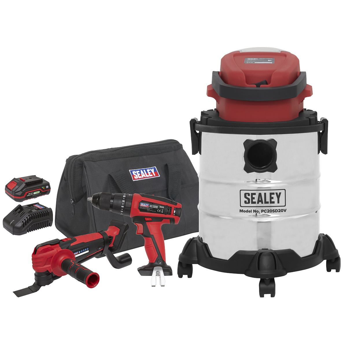 3 x SV20 Series Cordless Power Tool Vac Kit 20V - 2 Batteries CP20VCOMBO5