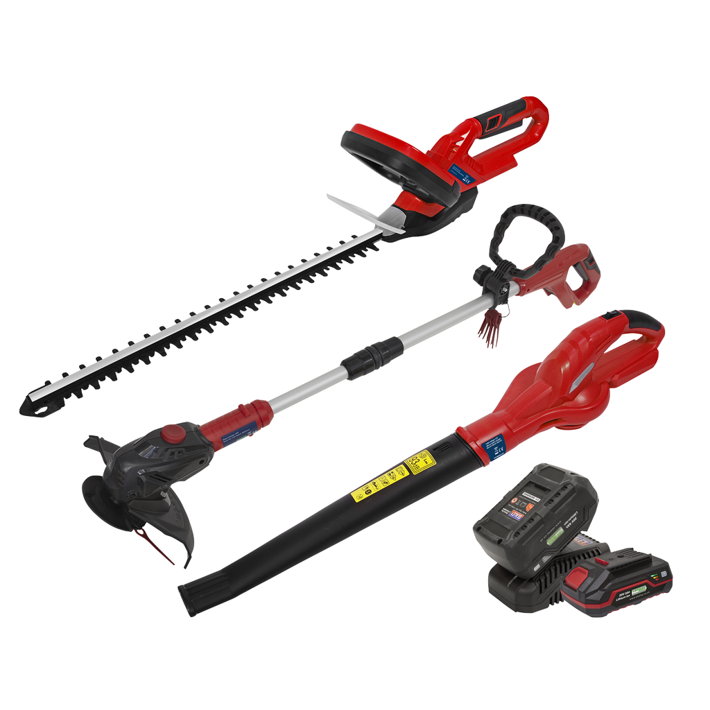 3 x SV20 Series Cordless Garden Power Tool Kit 20V - 2 Batteries CP20VCOMBO6