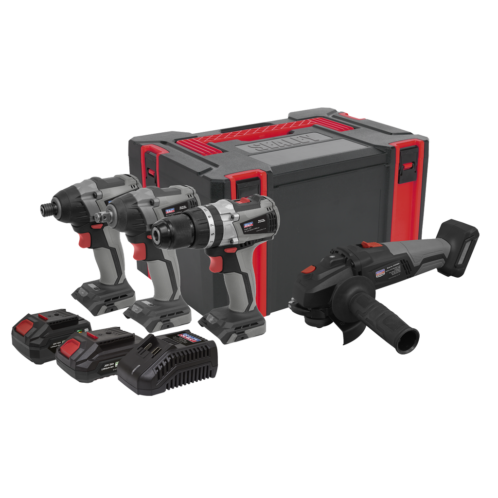 4 x SV20 Series Cordless Brushless Power Tool Kit 20V Euro Plug - 2 Batteries CP20VCOMBOX1EU