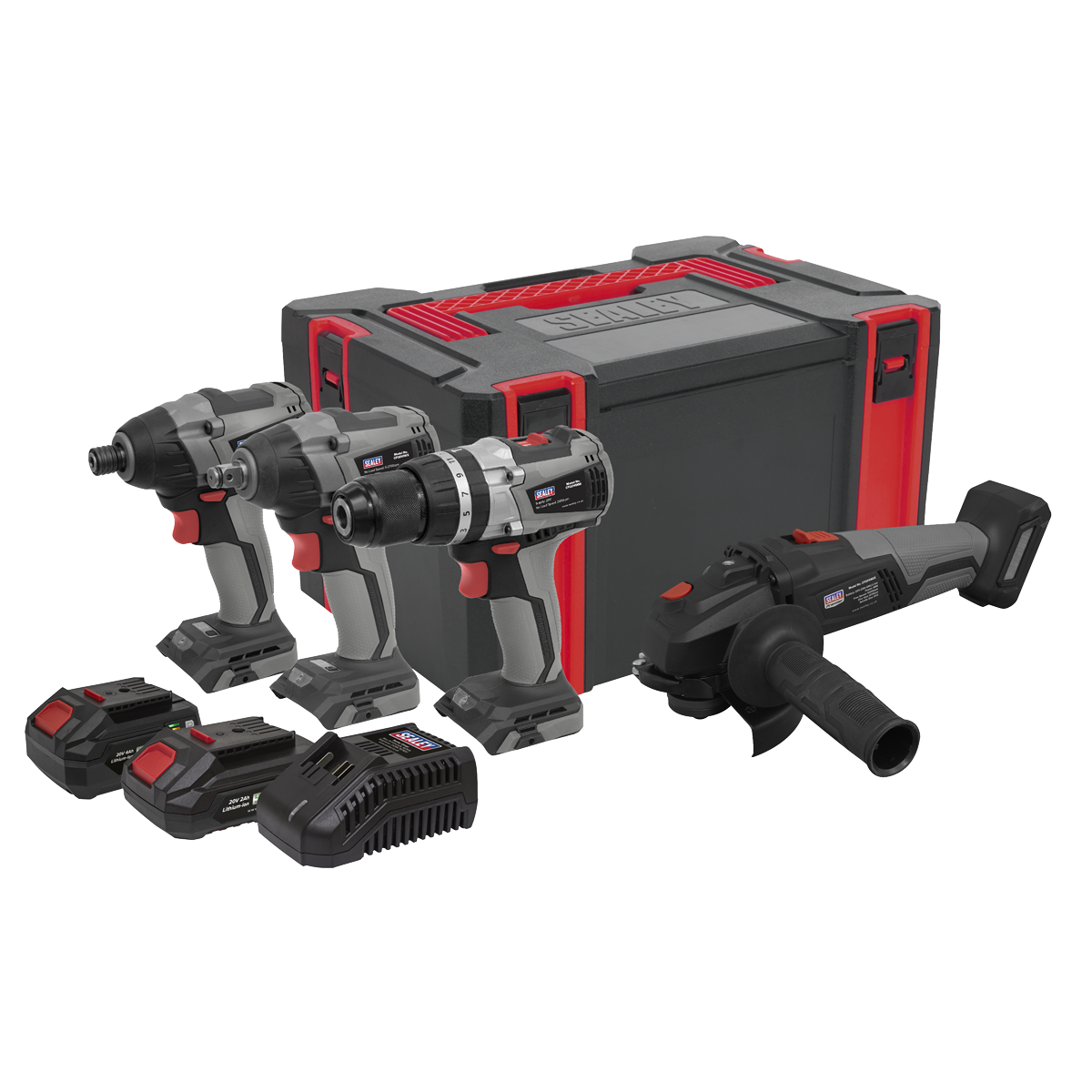 4 x SV20 Series Cordless Brushless Power Tool Kit 20V Euro Plug - 2 Batteries CP20VCOMBOX1EU