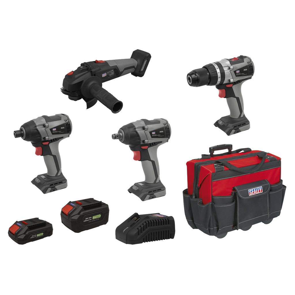 4 x SV20 Series Cordless Brushless Power Tool Kit 20V - 2 Batteries CP20VCOMBOX1