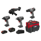 4 x SV20 Series Cordless Brushless Power Tool Kit 20V - 2 Batteries CP20VCOMBOX1