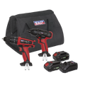 2 x SV20 Series Cordless Power Tool Kit 20V - 2 Batteries CP20VDDCOMBO