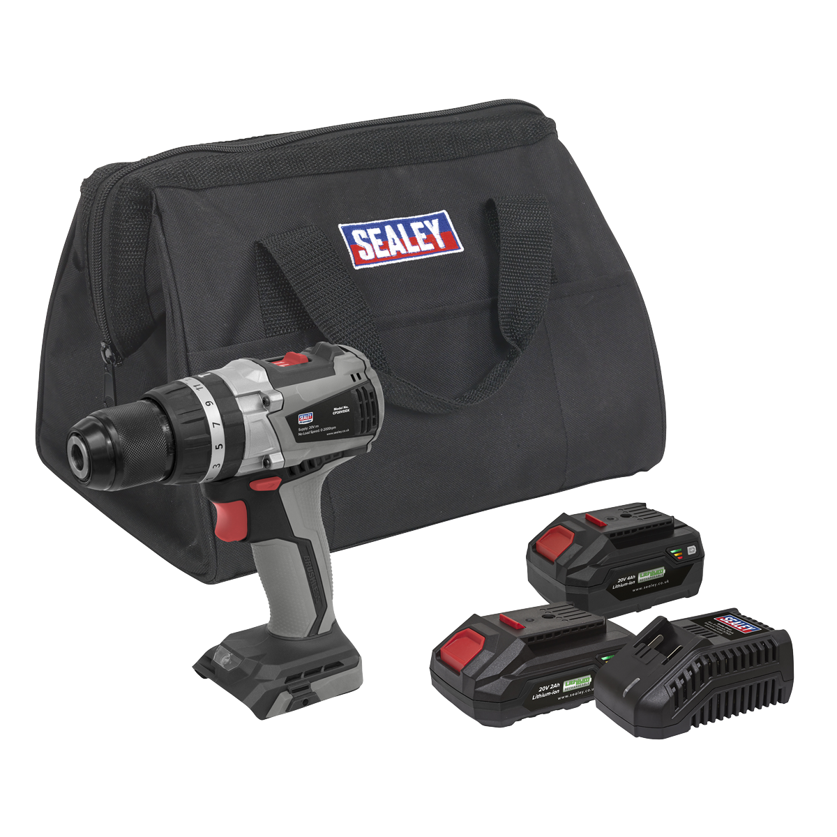 SV20 Series 13mm Brushless Cordless Combi Drill Kit 20V - 2 Batteries & Euro Plug CP20VDDXKITEU