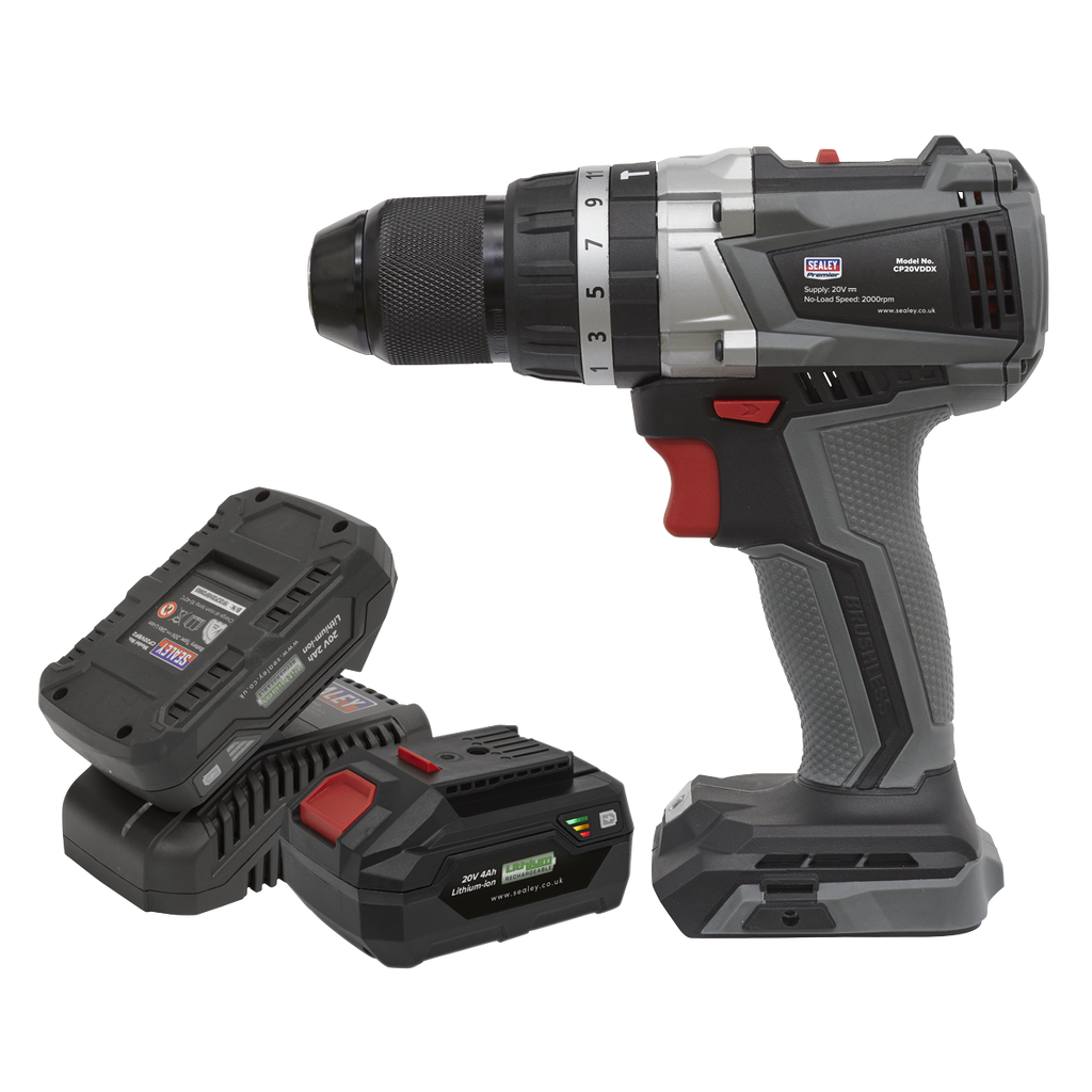 SV20 Series 13mm Brushless Cordless Combi Drill Kit 20V - 2 Batteries CP20VDDXKIT