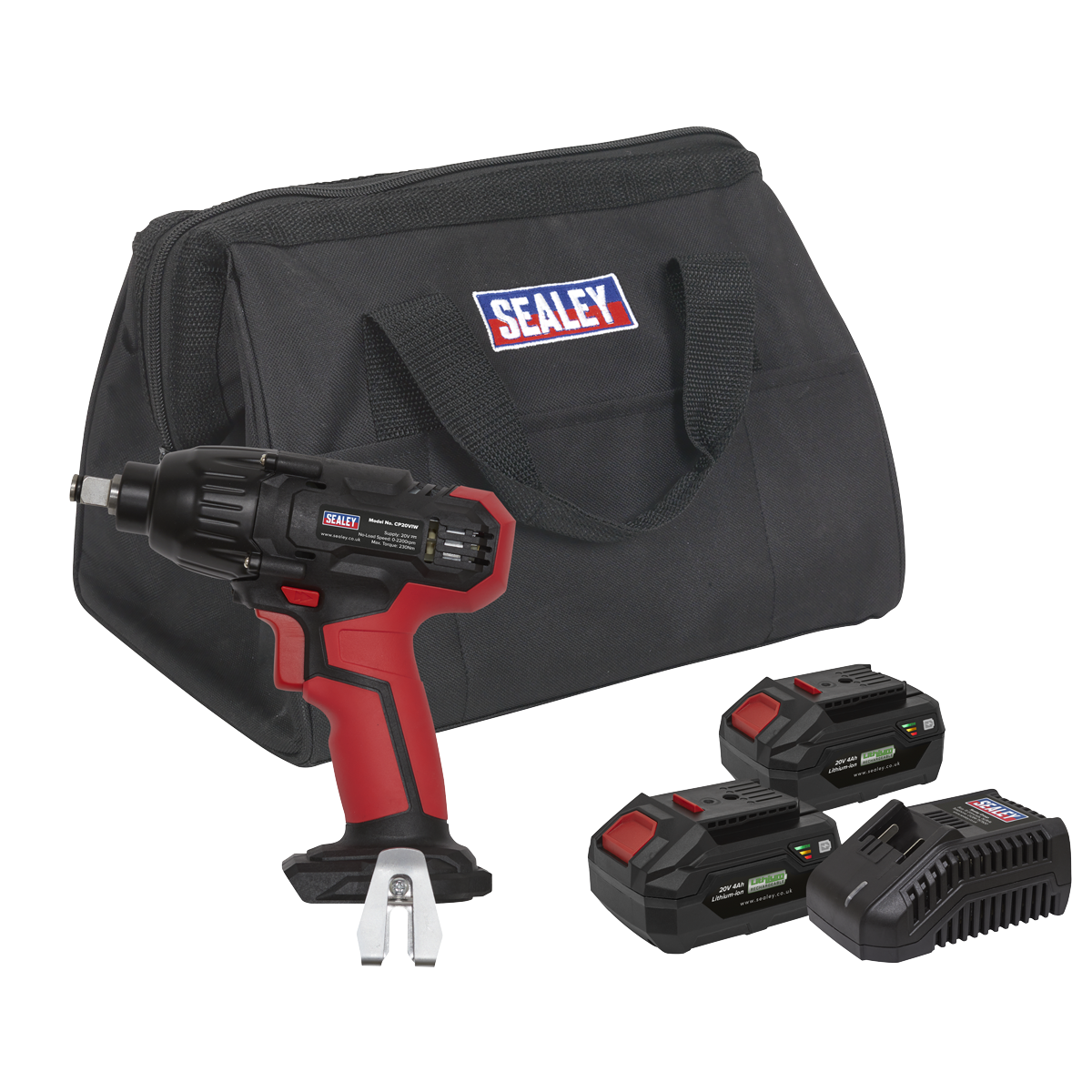SV20 Series 1/2"Sq Drive Cordless Impact Wrench Kit 20V 4Ah - 2 Batteries & Euro Plug CP20VIWKITEU