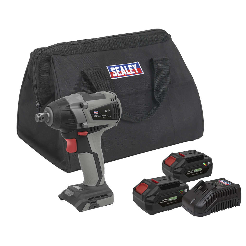 SV20 Series 1/2"Sq Drive Brushless Cordless Impact Wrench Kit 20V 4Ah - 2 Batteries CP20VIWXKIT