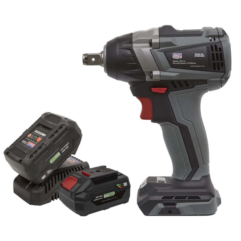 SV20 Series 1/2"Sq Drive Brushless Cordless Impact Wrench Kit 20V 4Ah - 2 Batteries CP20VIWXKIT