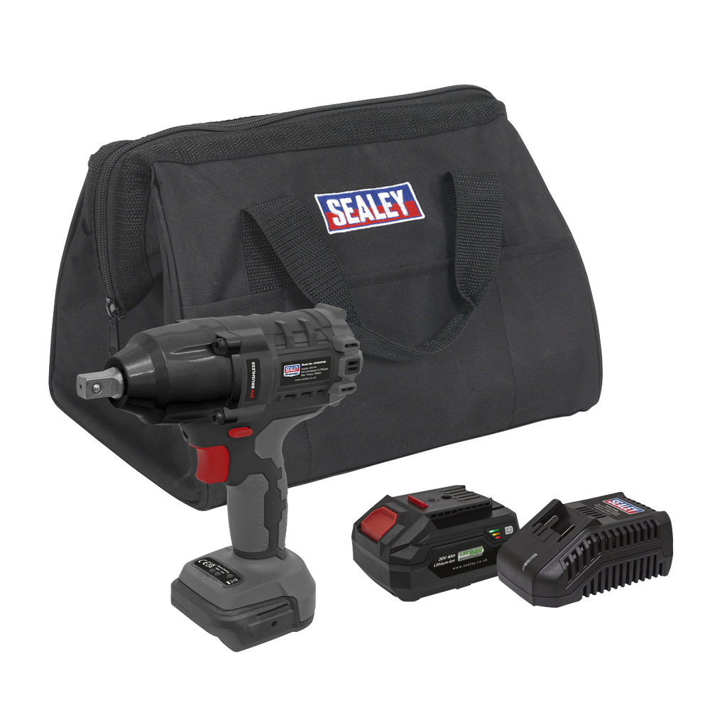SV20 Series 1/2"Sq Drive Brushless Cordless Impact Wrench Kit 20V 4Ah CP20VPIWKIT1